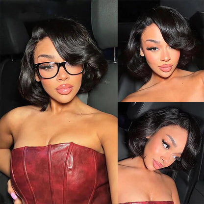 Natural Blowout Layer Cuts Straight Short Bob Wig 6×5 Pre-everything Glueless Wig 180% Density