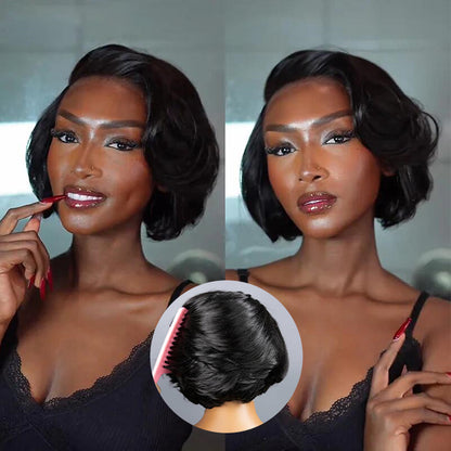 Natural Blowout Layer Cuts Straight Short Bob Wig 6×5 Pre-everything Glueless Wig 180% Density