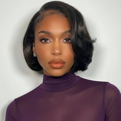 Natural Blowout Layer Cuts Straight Short Bob Wig 6×5 Pre-everything Glueless Wig 180% Density