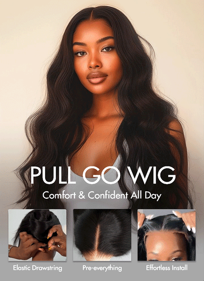 Pull Go Drawstring Glueless Wig Water Wave Wig