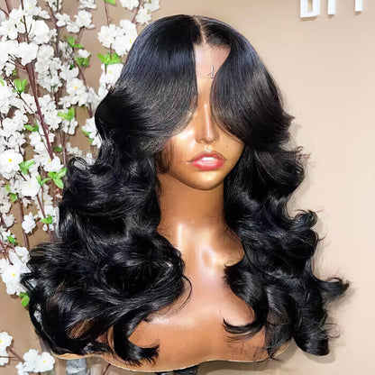 Face-Framing Curtain Bangs Body Wave 6×5 Glueless Hd Lace Wig with Layers Ready To Go Wig 220% Density