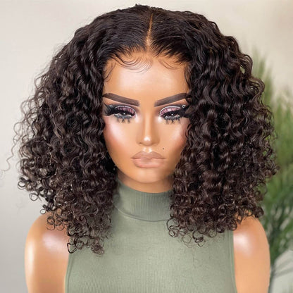 Glueless Hd Lace Frontal Wigs 6×5 13×4 Bouncy Deep Curly Hair 180% Density
