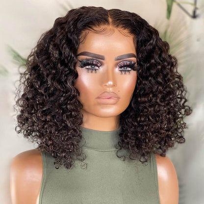Glueless Hd Lace Frontal Wigs 6×5 13×4 Bouncy Deep Curly Hair 180% Density