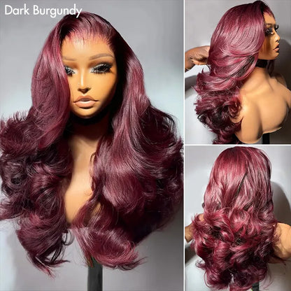 Dark Burgundy/Dark Brown Butterfly Haircuts Loose Wave 6×5 Glueless Wig Pre-Layered Face Framing Wig