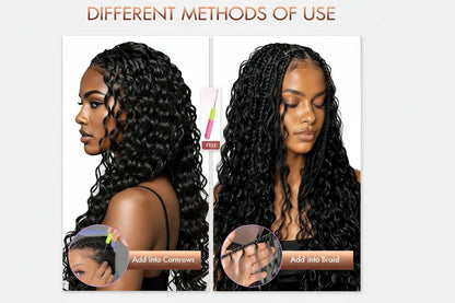 Burmese Curly Feather Crochet Human Hair Extensions 4/30/27 Highlight Pre-Separated Reusable Miracle Knots Boho Braiding Hair