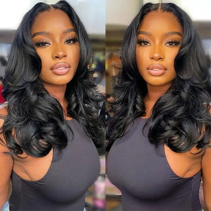 Face-Framing Curtain Bangs Body Wave 6×5 Glueless Hd Lace Wig with Layers Ready To Go Wig 220% Density