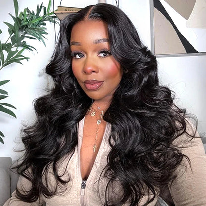 Face-Framing Curtain Bangs Body Wave 6×5 Glueless Hd Lace Wig with Layers Ready To Go Wig 220% Density