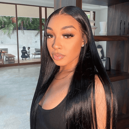 Pull Go 13×6 Straight Glueless Full Frontal Hd Lace Wig Pre-everything 250% Density