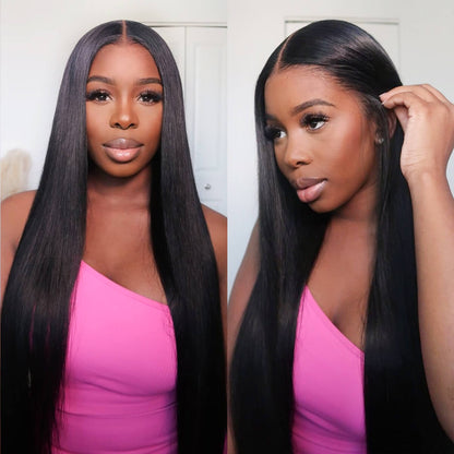 Pull Go 13×6 Straight Glueless Full Frontal Hd Lace Wig Pre-everything 250% Density