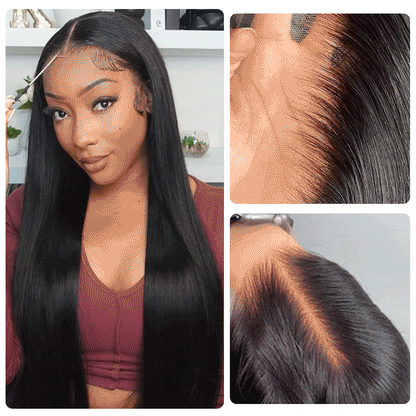 Pull Go 13×6 Straight Glueless Full Frontal Hd Lace Wig Pre-everything 250% Density