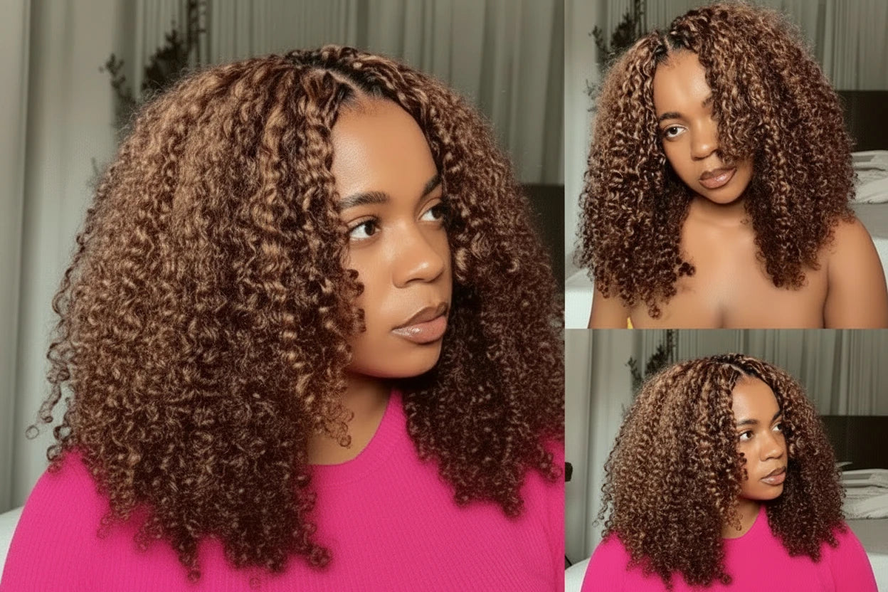 Burmese Curly Feather Crochet Human Hair Extensions 4/30/27 Highlight Pre-Separated Reusable Miracle Knots Boho Braiding Hair