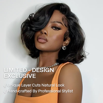 Natural Blowout Layer Cuts Straight Short Bob Wig 6×5 Pre-everything Glueless Wig 180% Density