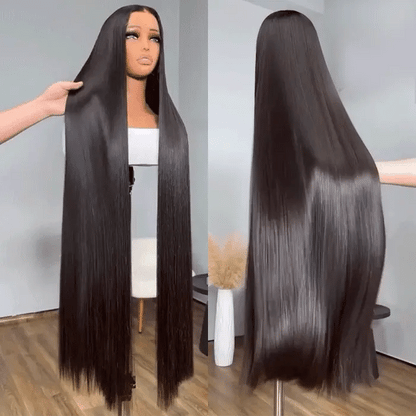 40inch 13×4 Long Straight HD Lace Frontal Wig Brazilian Straight Human Hair Wigs 200 Density
