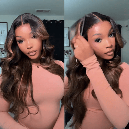 Balayage Highlight Body Wave Wig 6×5 13×4 Pre-cut Hd Lace Frontal Wig Colored Human Hair Glueless Lace Wig