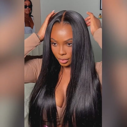 Pull Go 13×6 Straight Glueless Full Frontal Hd Lace Wig Pre-everything 250% Density