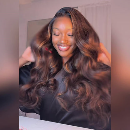 Balayage Highlight Body Wave Wig 6×5 13×4 Pre-cut Hd Lace Frontal Wig Colored Human Hair Glueless Lace Wig
