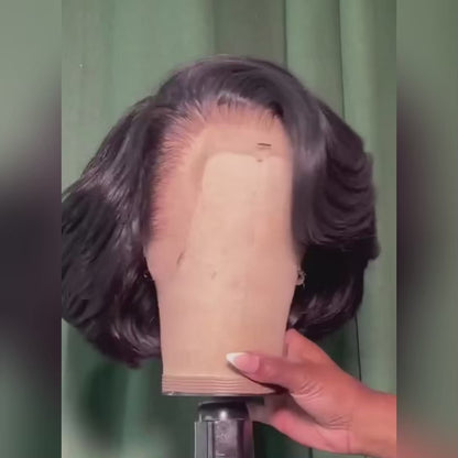 Natural Blowout Layer Cuts Straight Short Bob Wig 6×5 Pre-everything Glueless Wig 180% Density