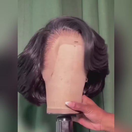 Natural Blowout Layer Cuts Straight Short Bob Wig 6×5 Pre-everything Glueless Wig 180% Density