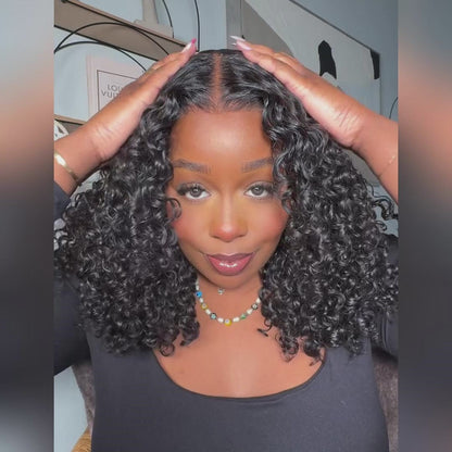 Glueless Hd Lace Frontal Wigs 6×5 13×4 Bouncy Deep Curly Hair 180% Density