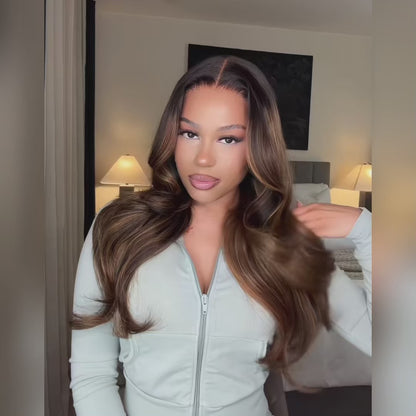 Balayage Highlight Body Wave Wig 6×5 13×4 Pre-cut Hd Lace Frontal Wig Colored Human Hair Glueless Lace Wig
