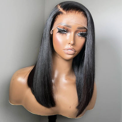 Super Double Drawn Straight Glueless Wig Shoulder Length 6×5 Pre-cut Lace Ready To Go Wig