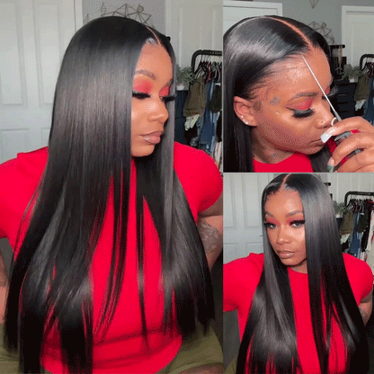 Pull Go 13×6 Straight Glueless Full Frontal Hd Lace Wig Pre-everything 250% Density