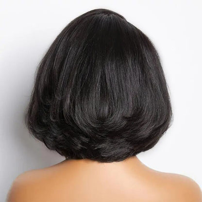Natural Blowout Layer Cuts Straight Short Bob Wig 6×5 Pre-everything Glueless Wig 180% Density