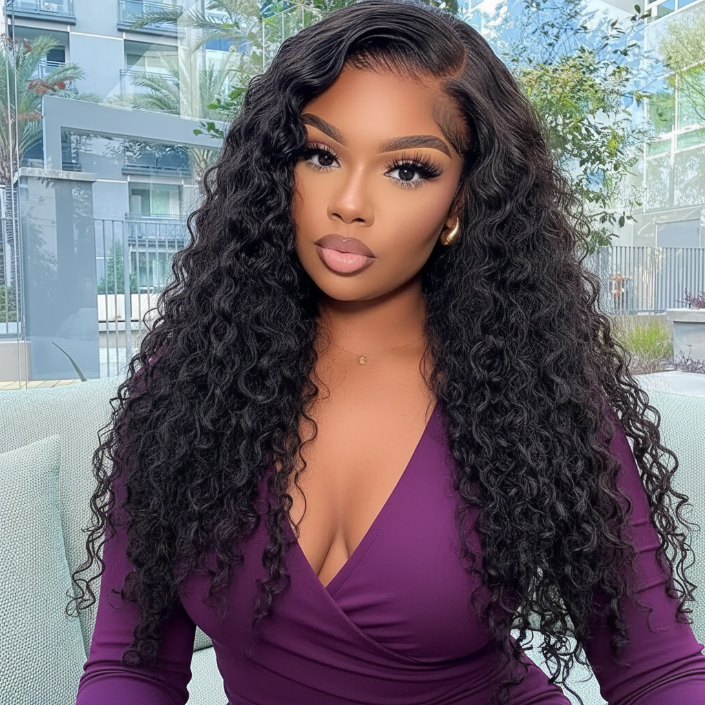 Pull Go Drawstring Glueless Wig Water Wave Wig