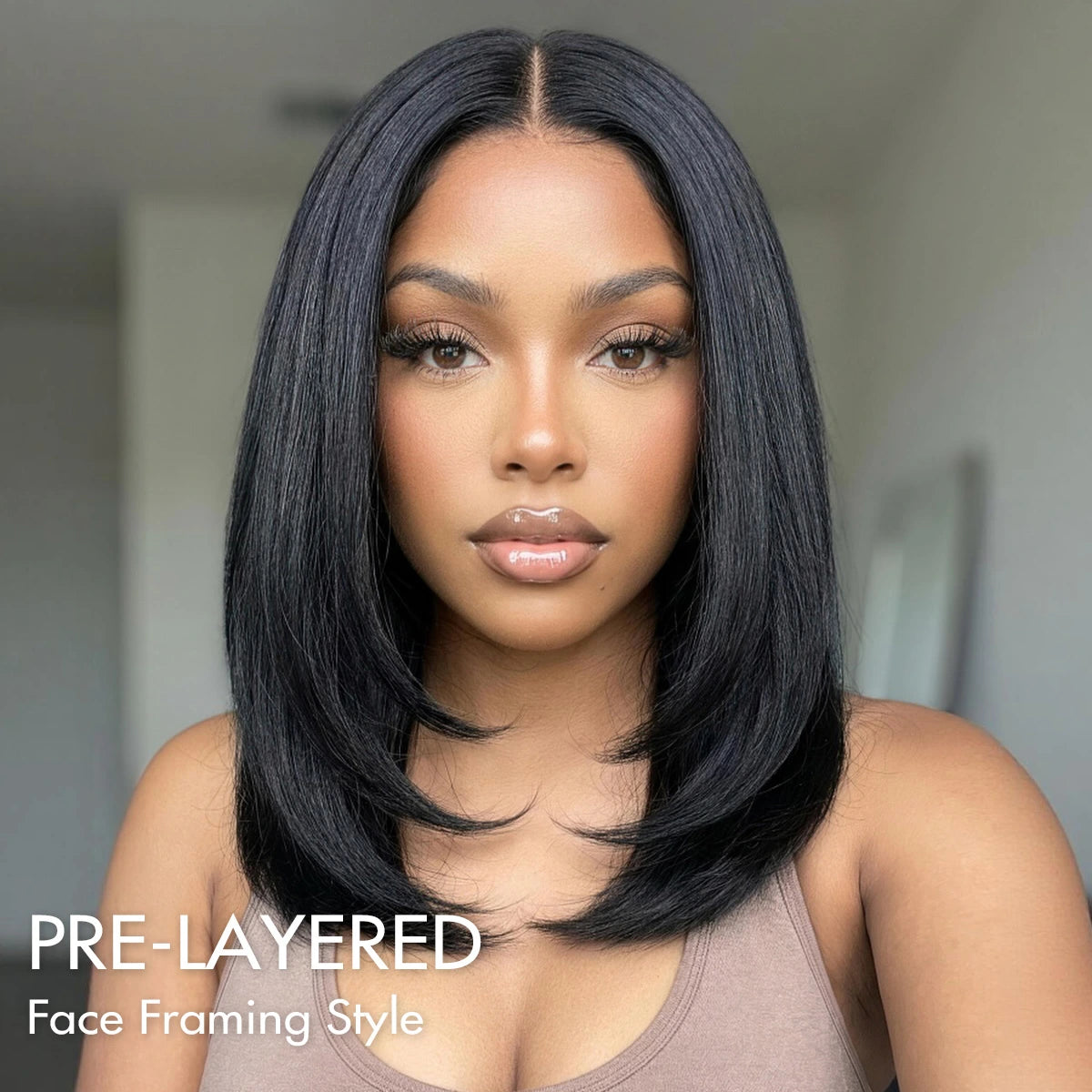 6×5 Pre-cut Hd Lace Yaki Straight Bob Wig 180% Density Wear Go Glueless Wig